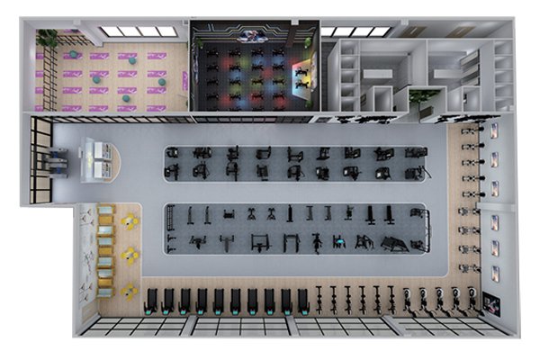 500平方健身房配置方案-廣西舒華體育健身器材有限公司